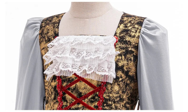 3-10 years old new Halloween party cosplay movie girl princess dress striped long-sleeved lace dress Disguise Clothes Pirate Cos