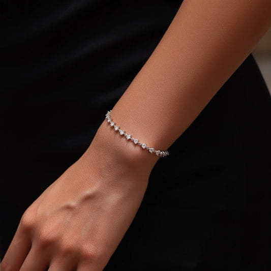 2.4CT Moissanite Bracelet 925 Sterling Silver Sparkling Round Lab Diamond Tennis Bracelets For Women Fine Jewelry