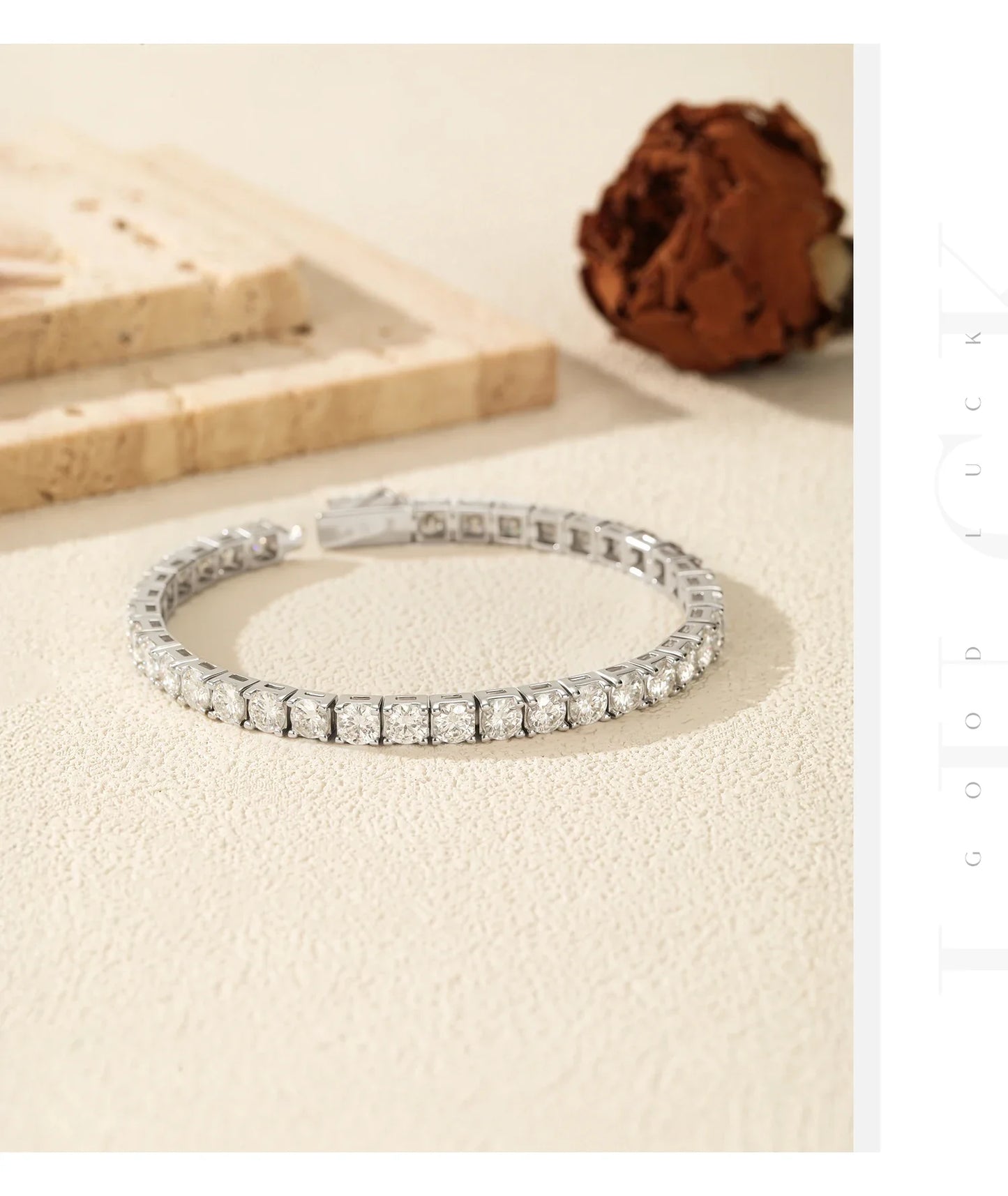 D VVS1 Moissanite Tennis Bracelet 925 Sterling Silver Single Row Classic with Box Bracelets for Women Man Fine Jewelry