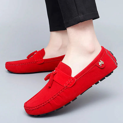 2025 New Beanie Shoes Men's Tassel Frosted Soft Sole Korean Style Easiest for Match Fashion Casual Shoes British Lazy Driving Trbottomy Shoes