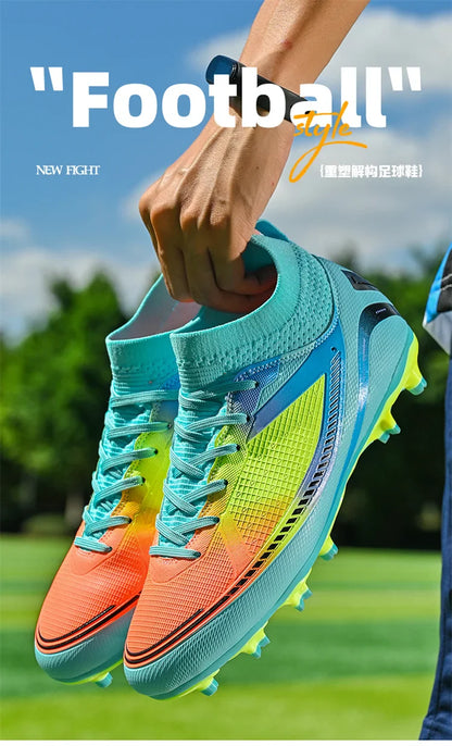 Mens Soccer Shoes TF/FG High Ankle Football Boots Kids Women Outdoor Sports Shoes Multicolor Training Match Athletic Sneakers