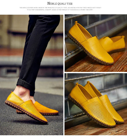 Fashion Men's Driving Shoes Handmade Leather Men Loafers Soft Breathable Men's Casual Shoes