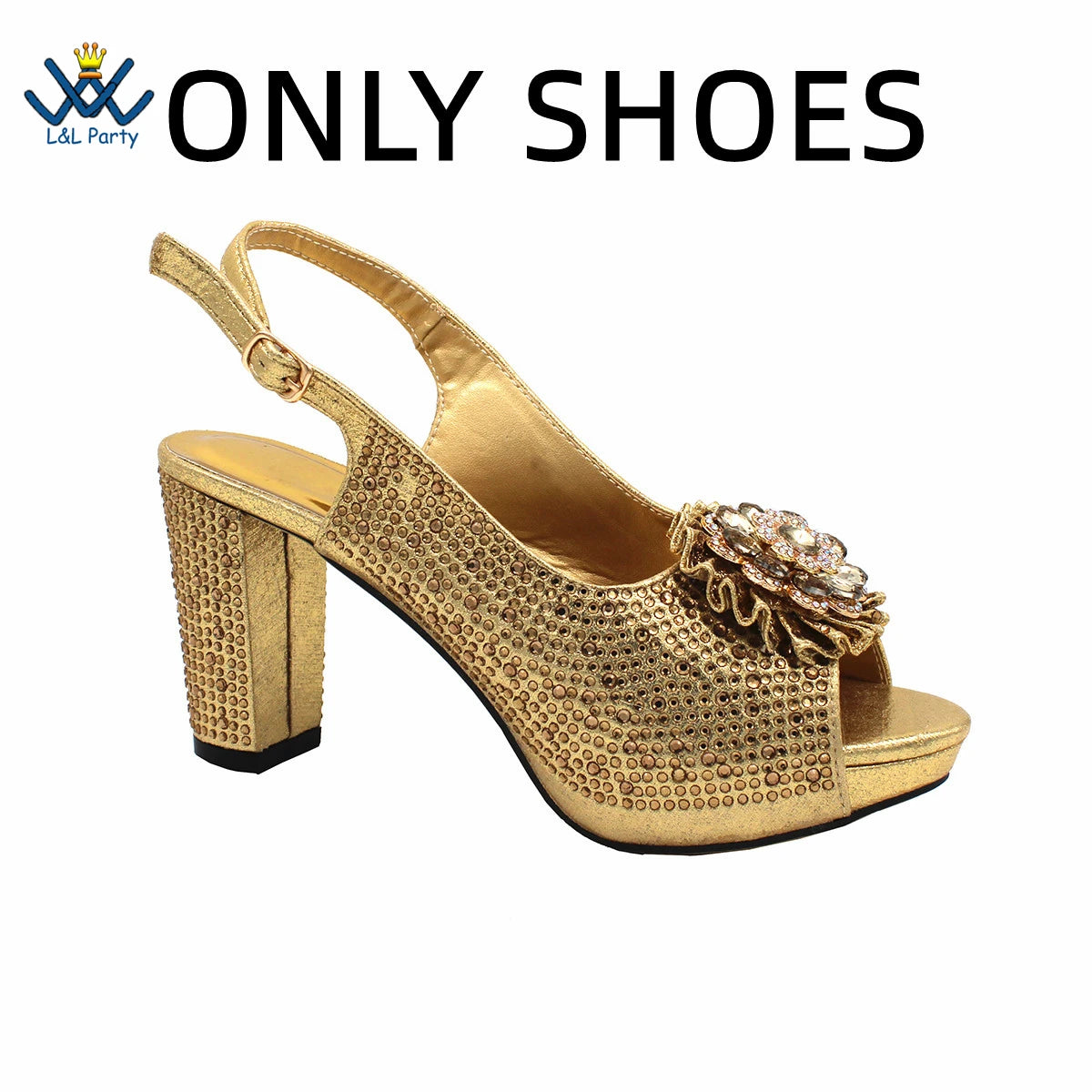 Special Design Women Crystal Style African Ladies Party Shoes Matching Bag in Magenta Color
