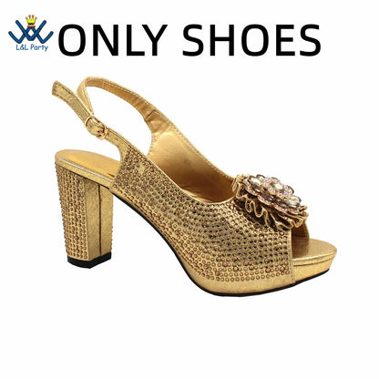 Latest African Women Shoes and Bag Set in Royal Blue New Design Italian Ladies Pumps for Garden Party