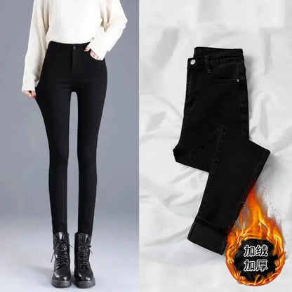 Women Velvet Ankle Length Casual Thick Pencil Pants