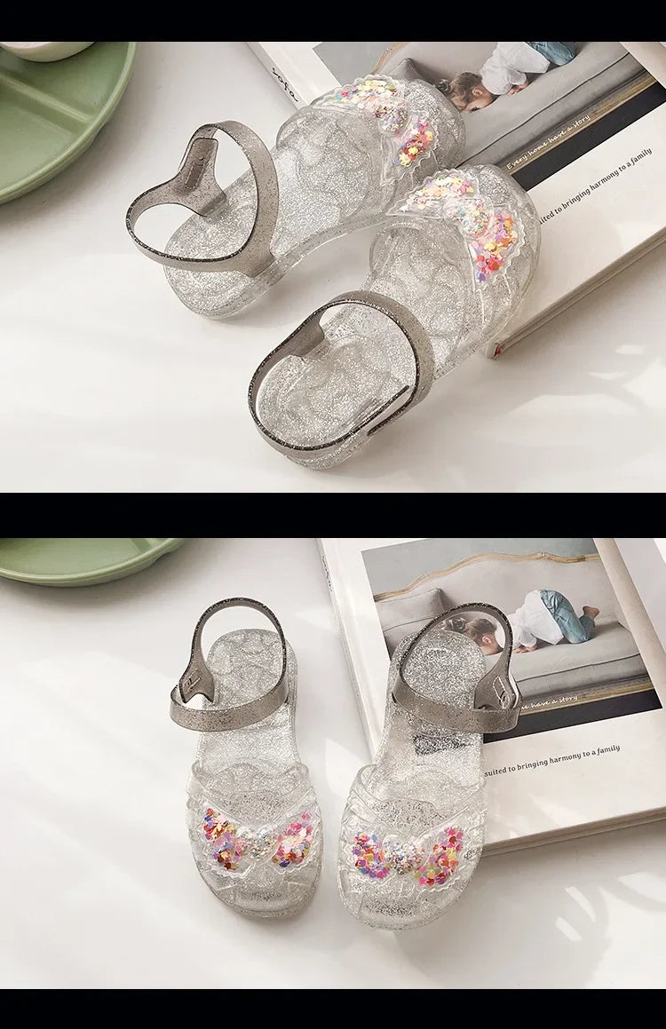 2025 New Summer Children's Sandals Little Princess Shoes Girls Sandals Baby Jelly Shoes Girls Beach Shoes