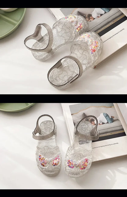 2025 New Summer Children's Sandals Little Princess Shoes Girls Sandals Baby Jelly Shoes Girls Beach Shoes