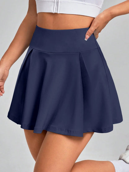 Professional Athletic Skort for Women High Waist Pleated Tear-Resistant Sweat-Wicking with Lining Anti-Wear for Outdoor Training