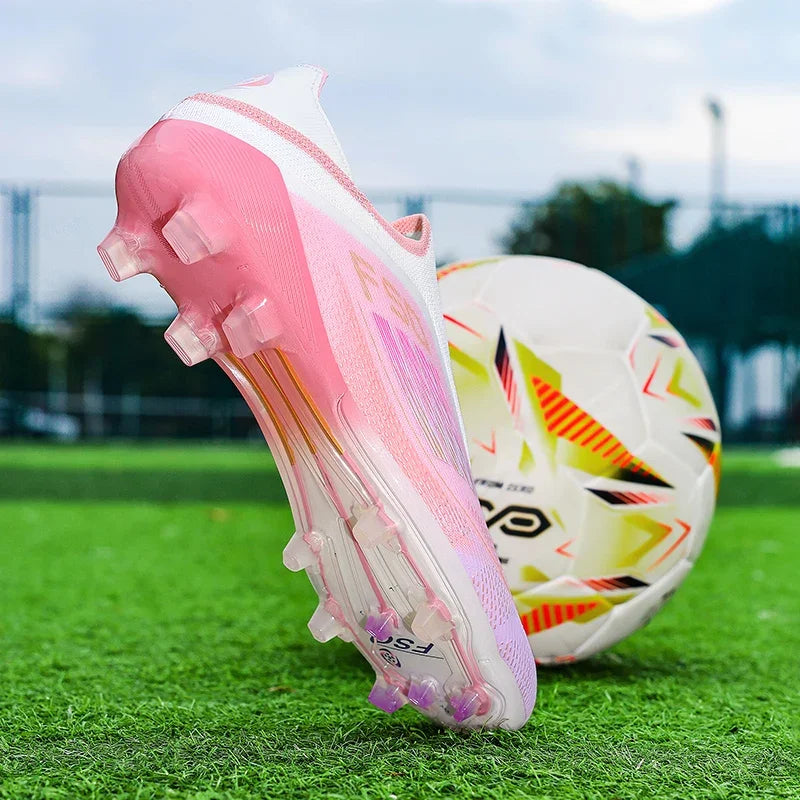 Men Football Boots Training Breathable Drop Shipping Match Sport Cleats Soccer Shoes FG Ultralight Long Spikes Indoor Sneakers