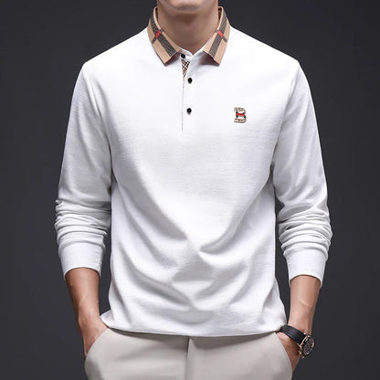 Designer Embroidered High End Brand Long Sleeved Cotton Polo Shirt Spring Autumn Fashion Casual Lapel T-Shirt Top Men's Clothing
