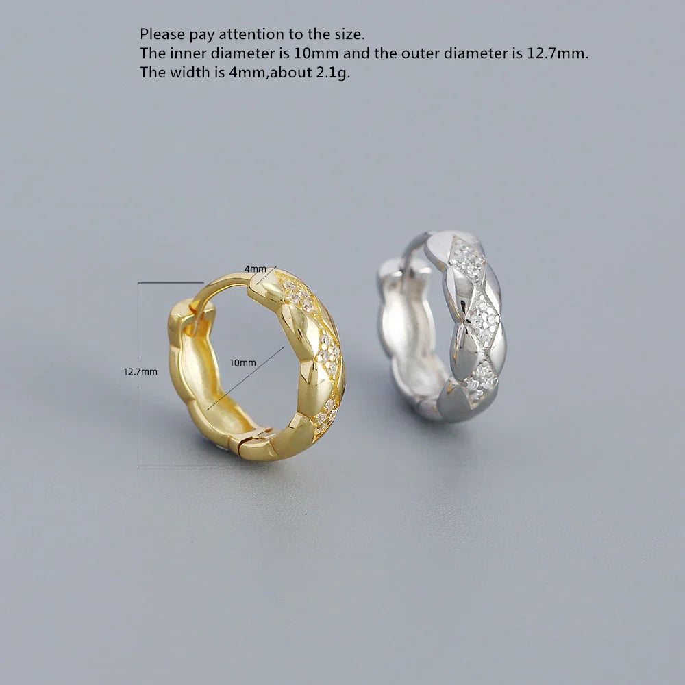 925 Sterling Silver Earring Colorful Dripping Oil Material Ear Ring Ear Buckle Rhombus Shape Trend Wild Girl Women Boy Ear Jewel