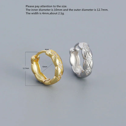 925 Sterling Silver Earring Colorful Dripping Oil Material Ear Ring Ear Buckle Rhombus Shape Trend Wild Girl Women Boy Ear Jewel