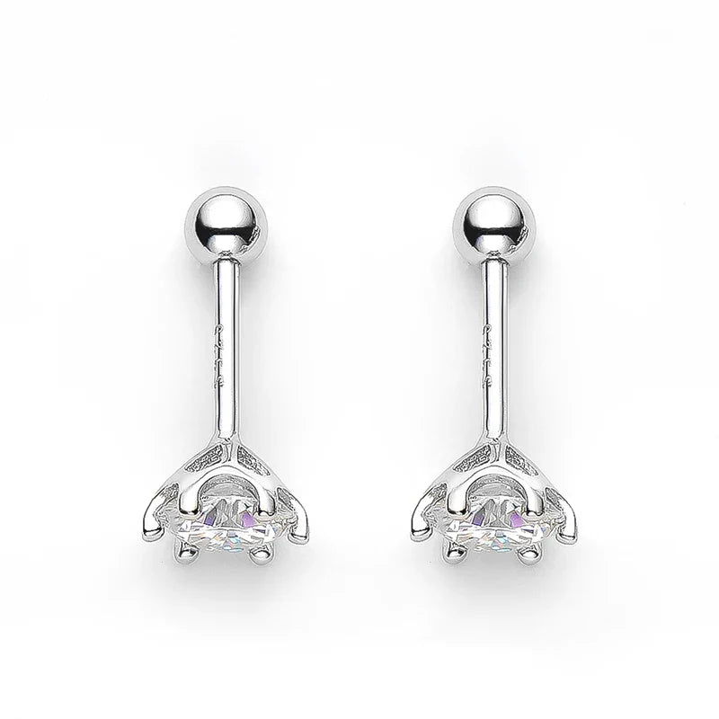 White Gold Plated 2ct Moissanite Studs Earrings for Women Wedding Sparkling 100% S925 Sterling Silver Luxury Jewelry GRA