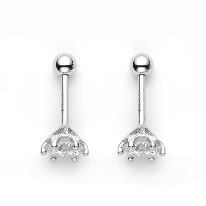 White Gold Plated 2ct Moissanite Studs Earrings for Women Wedding Sparkling 100% S925 Sterling Silver Luxury Jewelry GRA