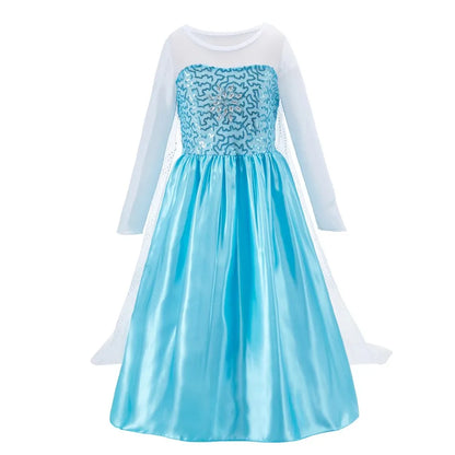 Vestido da Anna e Elsa para Meninas, Fantasia Cosplay Infantil de Halloween, Vestidos de Princesa para Crianças, Festa de Aniversário Elegante, Roupas de Carnaval 3-10 Anos