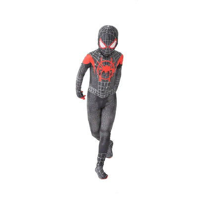 Kids Spiderman Costume Birthday Gift Party Dress Up Spiderman Classic Miles Superhero Kids Cosplay Costume Elasticity Jumpsuit
