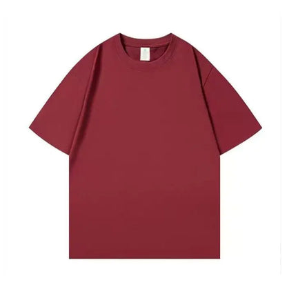 Summer 100% Cotton Oversized T shirts for Women Men Brown Casual Female Korean Streetwear Tees Unisex Basic Solid Young Cool Top