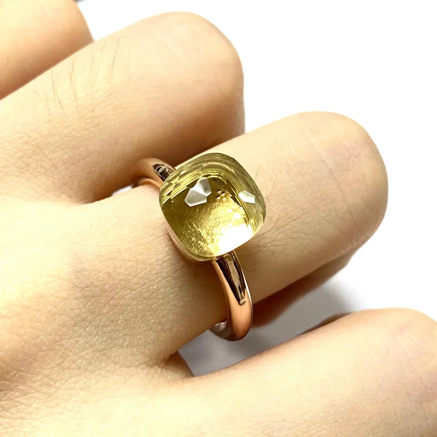 Stylish Purple Crystal Rose Gold Plated Candy Ring 30 Colors Simple Candy Color Jewelry Gift for Women Valentine's Day