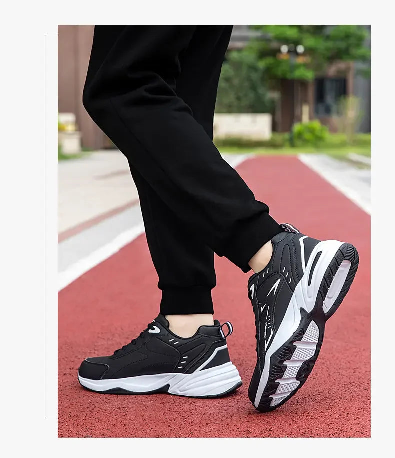 Tênis Chunky Masculino Sola Grossa Versátil 2025 Nova Tendência Cadarço de Malha Respirável Tênis Esportivo Casual Solas Macias Aumentadas