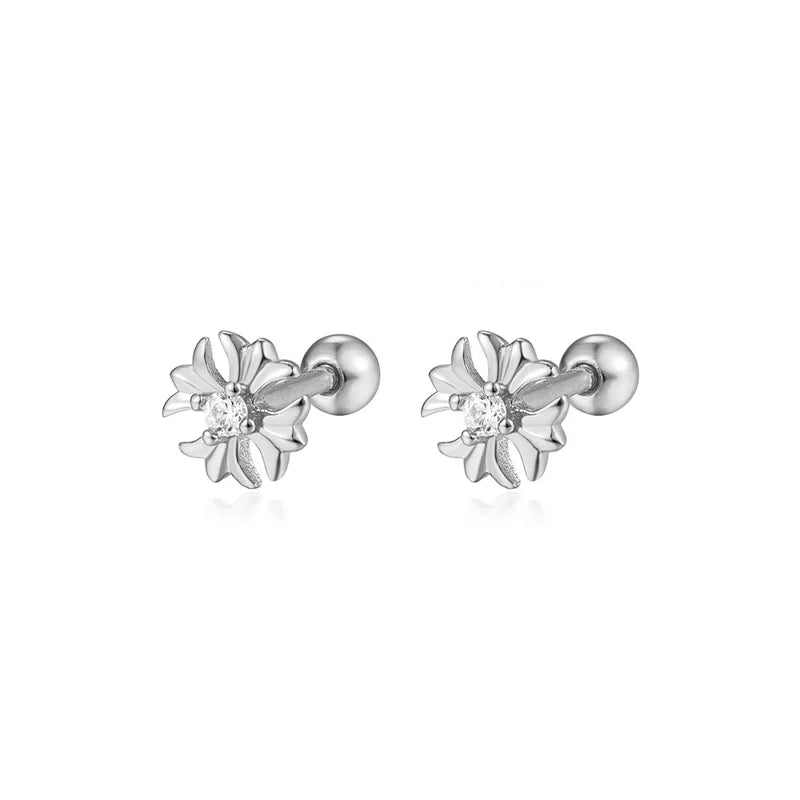 925 Sterling Silver Fashion Love Butterfly Romantic Star Crown Screw Stud Earrings for Women Ear Bone Piercing Jewelry