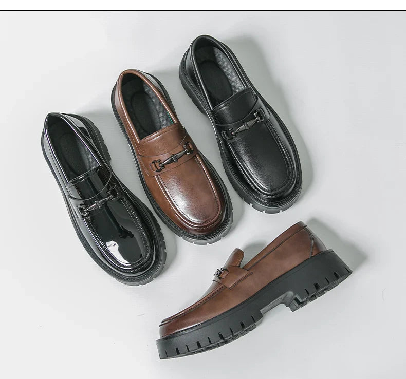 Trend Platform Casual Business Leather Shoes Men Formal Office Social Leather Loafers Male Derby Shoes Men's Dress Shoes