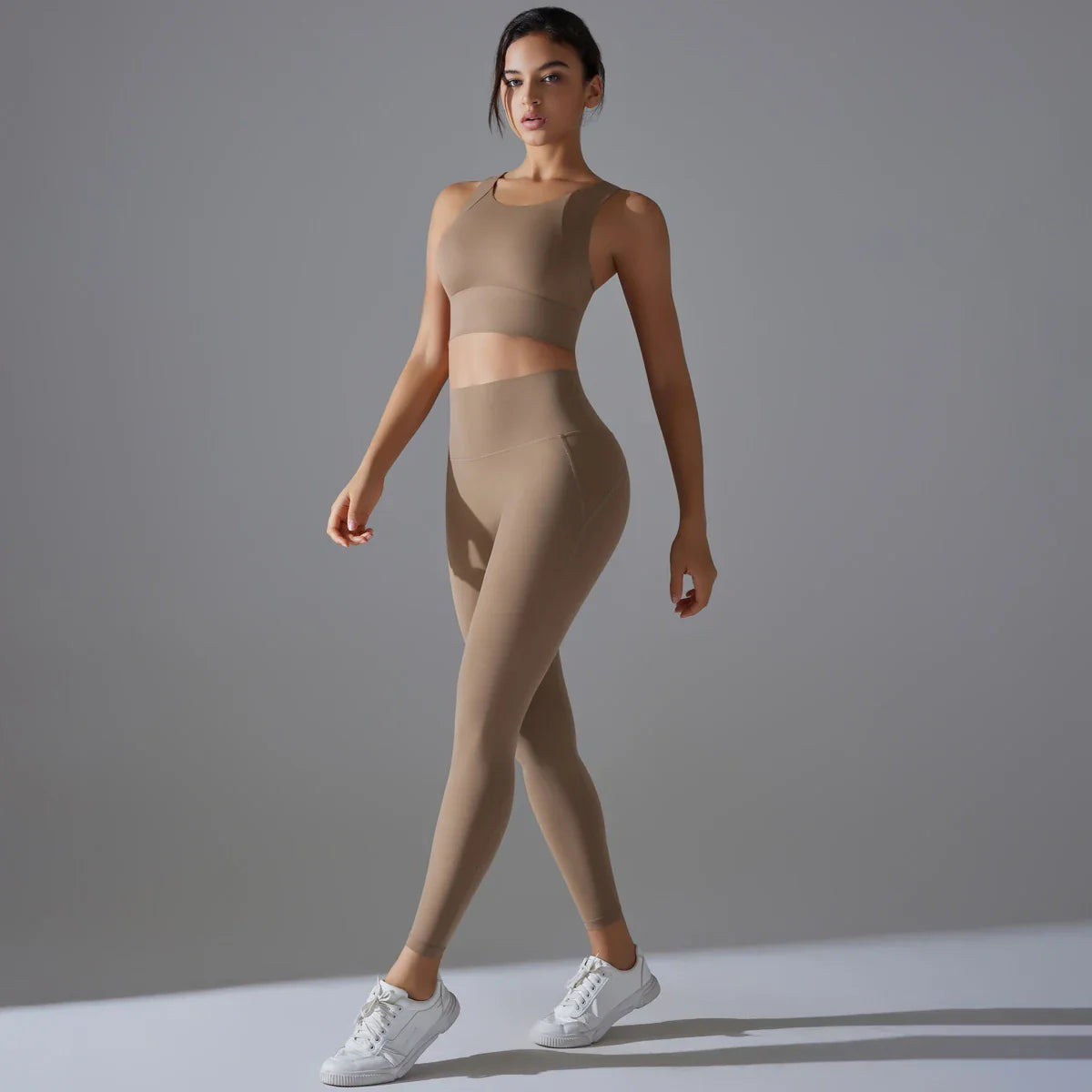 Yoga Set Women's tracksuit Women Fitness Crop Top Shockproof Sports Bras Yoga Gym Running Pants Sportswear Running Fitness Yoga