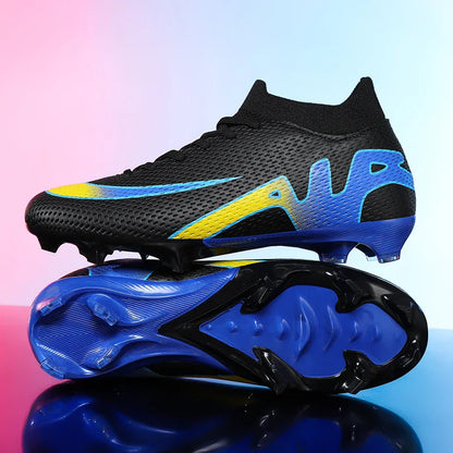 New Men Football Boots Cleats High-top Sneakers High-quality Non-Slip Indoor Soccer Shoes Futsal Grass Match Hot-selling Outdoor