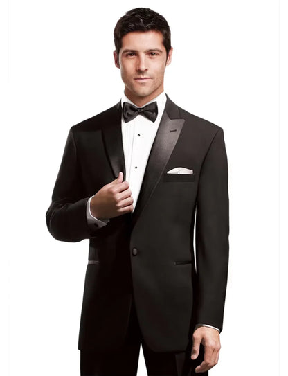 Men's black tailcoat two-piece set | Groom's wedding formal suit (jacket+trousers) Evening gown Business casual sports version