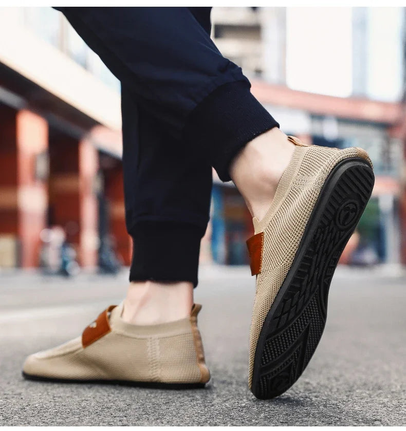 Men's Non Slip Loafers Thin Bottom Breathable Casual Slip on Lightweight Fashion Loafer Comfortable Driving Office Shoes