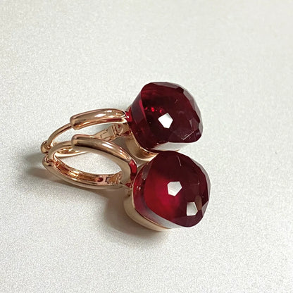 Classic Earrings For Women Amethyst Crystal Earrings Copper With Gold Plated Square Candy Colors Earrings Fashion Jewelry