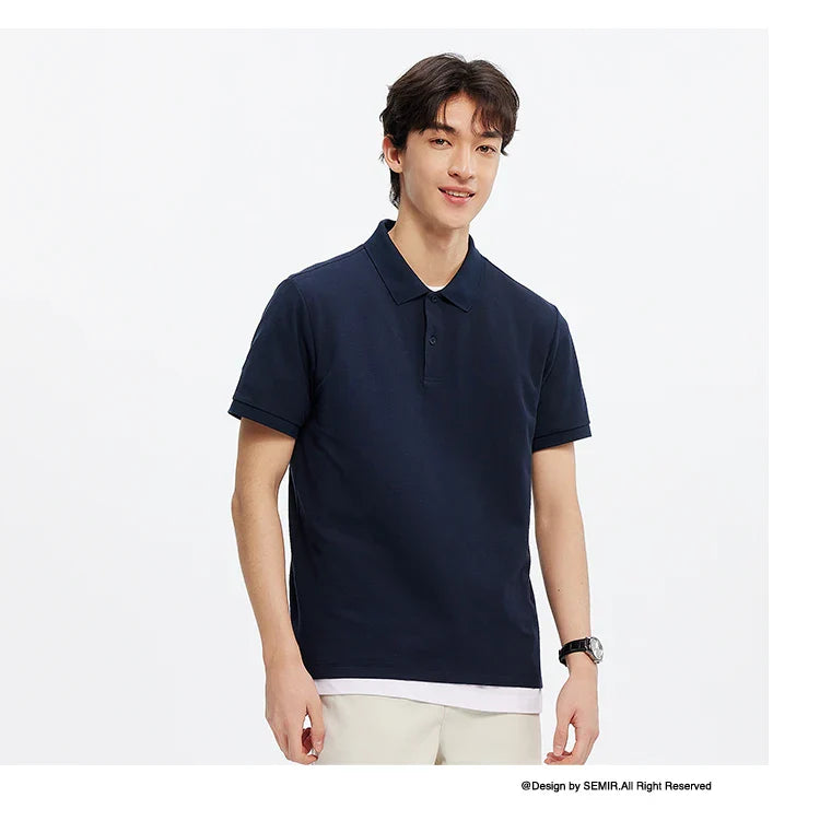 Polo Shirt Men Moisture Wicking Solid Color Short Sleeve T-Shirt 2025 Summer New Slim Fit Top for Active Wear