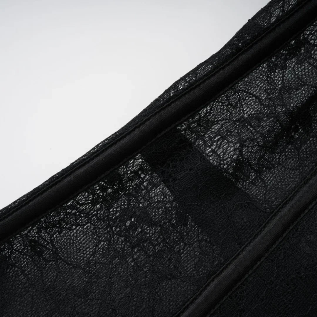 Black See Through Floral Lace Boned Push Up Cup Corset Lingerie Body Shaper Woman Bustier Crop Top Gothic Exotic Corsetto Nero