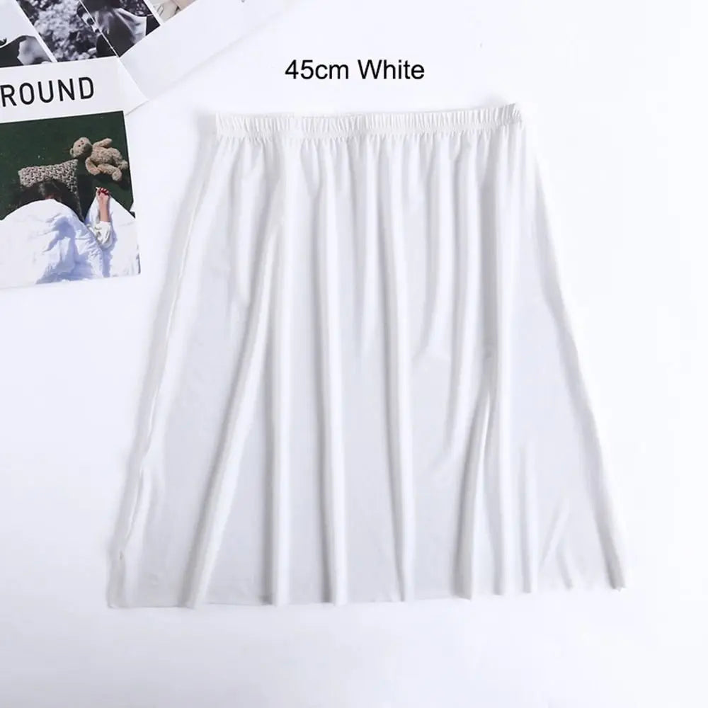 Petticoat Dress Solid Color For Women Safety Underskirt Slips Underskirt Half Slips Women Long Petticoat Ice Silk Underskirt