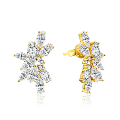 Luxury S925 Sterling Silver Moissanite Stud Earrings for Women Man Wedding Engagement Party Gift Exquisite Jewelry Sets