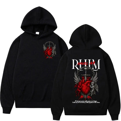 Graphic Hoodies Men's Clothing Oversized Hip Hop Gothic Long Sleeve Hoodie Comfort Sweatshirts