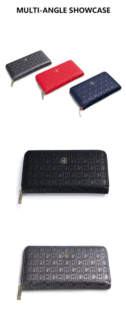 Fashion Classic Women's Portable Wallet Solid Color Design Multi-Letter Embossed Women's Coin Purse Minimalist
