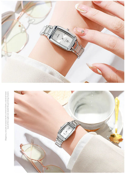 Elegant Women's Watch Fashion Stainless Steel Waterproof Ladies Quartz Wristwatch Luxury Bracelet Watches Date Reloj mujer