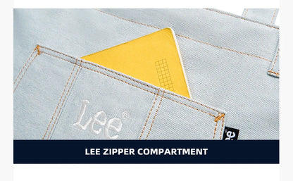 Multiple Pockets Large Capacity Denim Tote Bag Women Trend Commuting Work Shopping Ladies Jeans Handbag Utility Traveling