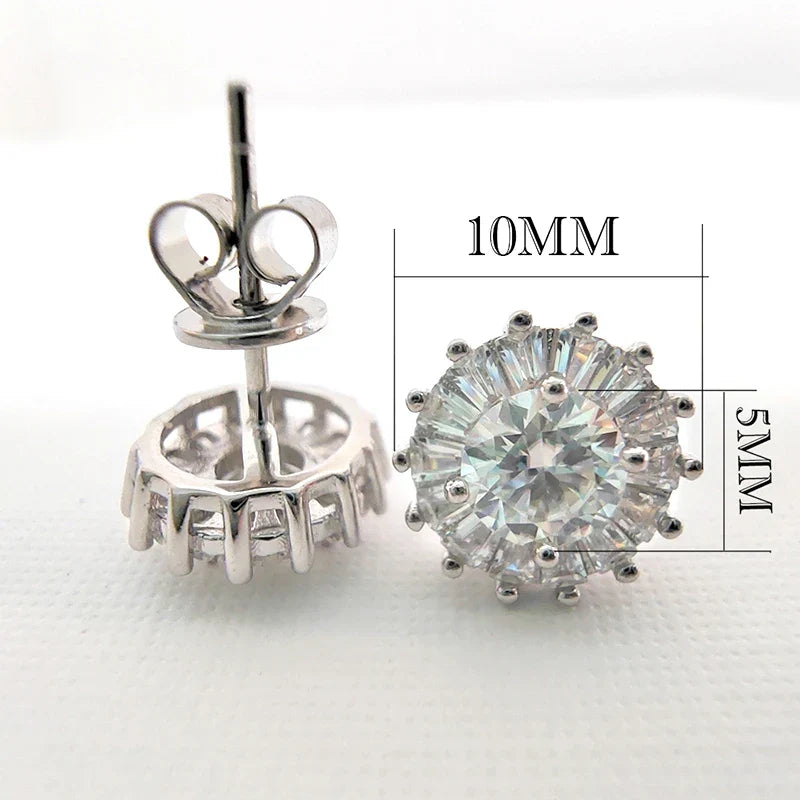 0.5CT 5MM D Moissanite Earrings S925 Silver Passed the Diamond Test Women Jewelry Wedding Party Birthday Gift