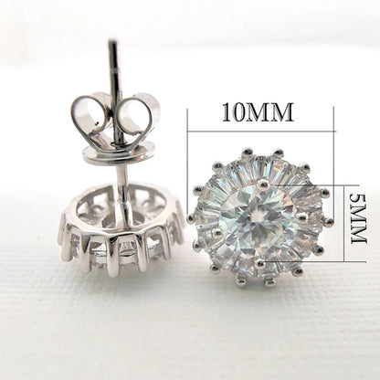 0.5CT 5MM D Moissanite Earrings S925 Silver Passed the Diamond Test Women Jewelry Wedding Party Birthday Gift