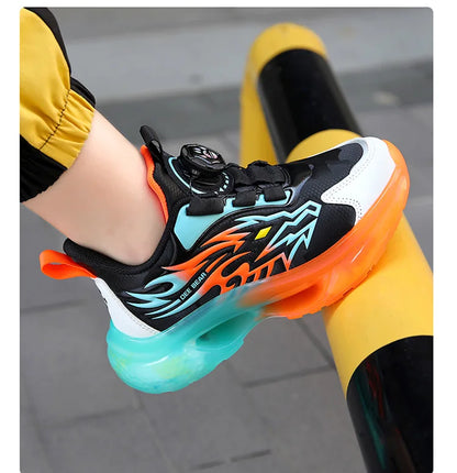 Boys leather lightweight winter sports shoes children's basketball running shoes spring and autumn new rubber soles