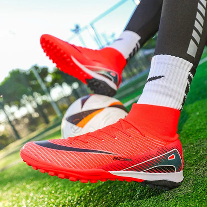 New Men Women Professional Football Boots Training Cleats Sport Sneakers Trainer Lightweight Grass Non-slip Match Soccer Shoes