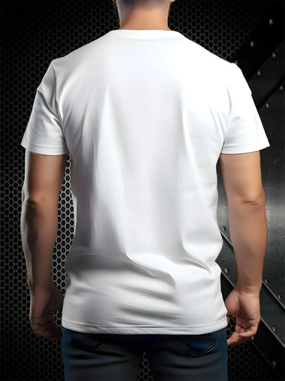 Men's Summer 100 Cotton Fashionable Casual Loose Large New York USA Letter Printed Round Neck Short Sleeve T-shirt Top