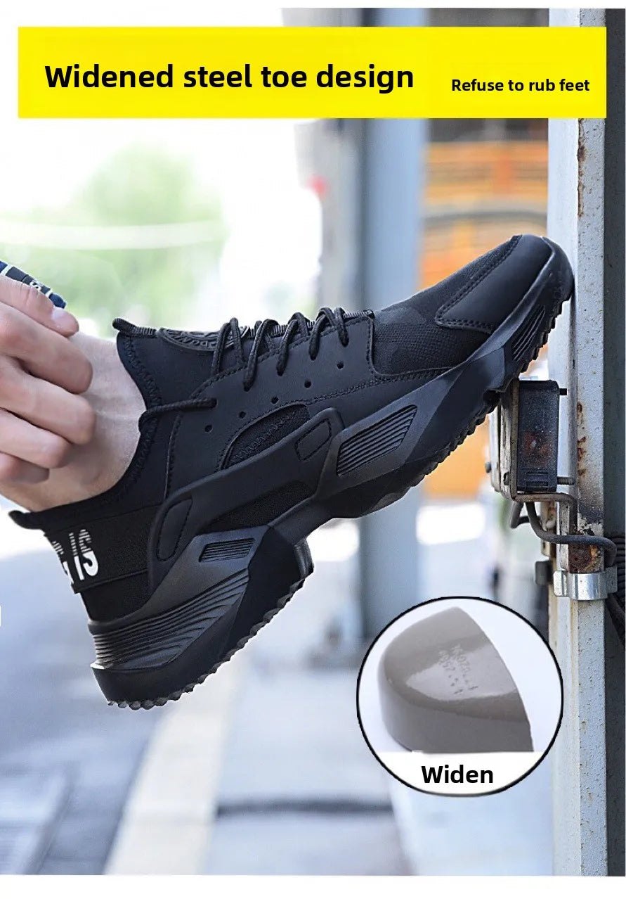 New Men's Summer Safety Work Shoes - Lightweight Soft Breathable Steel Toe Anti-Smash Anti-Puncture Footwear