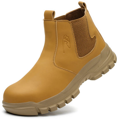 Quality Men Work Boots Anti-smash Anti-puncture Safety Shoes Chelsea Boots Anti-scald Welding Shoes Indestructible Men Boots