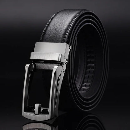 Men Belt High Quality Faux Leather Men's Belt Waist Strap for Male Automatic Buckle Belts for Men Alloy Buckle 3.1cm Black Brown
