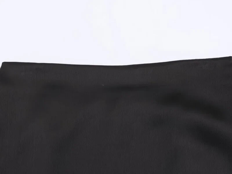 Summer Women Elegant Satin Silk Lace Fringe Mini Skirt High Waist Slim Anti-light Safety Bottoming Half Slip Underskirt 3 Colors