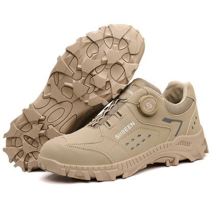 Men's Steel Head Safety Shoes Puncture And Smash Resistant Lightweight Sole Breathable Upper for Outdoor Workshop Work Shoes