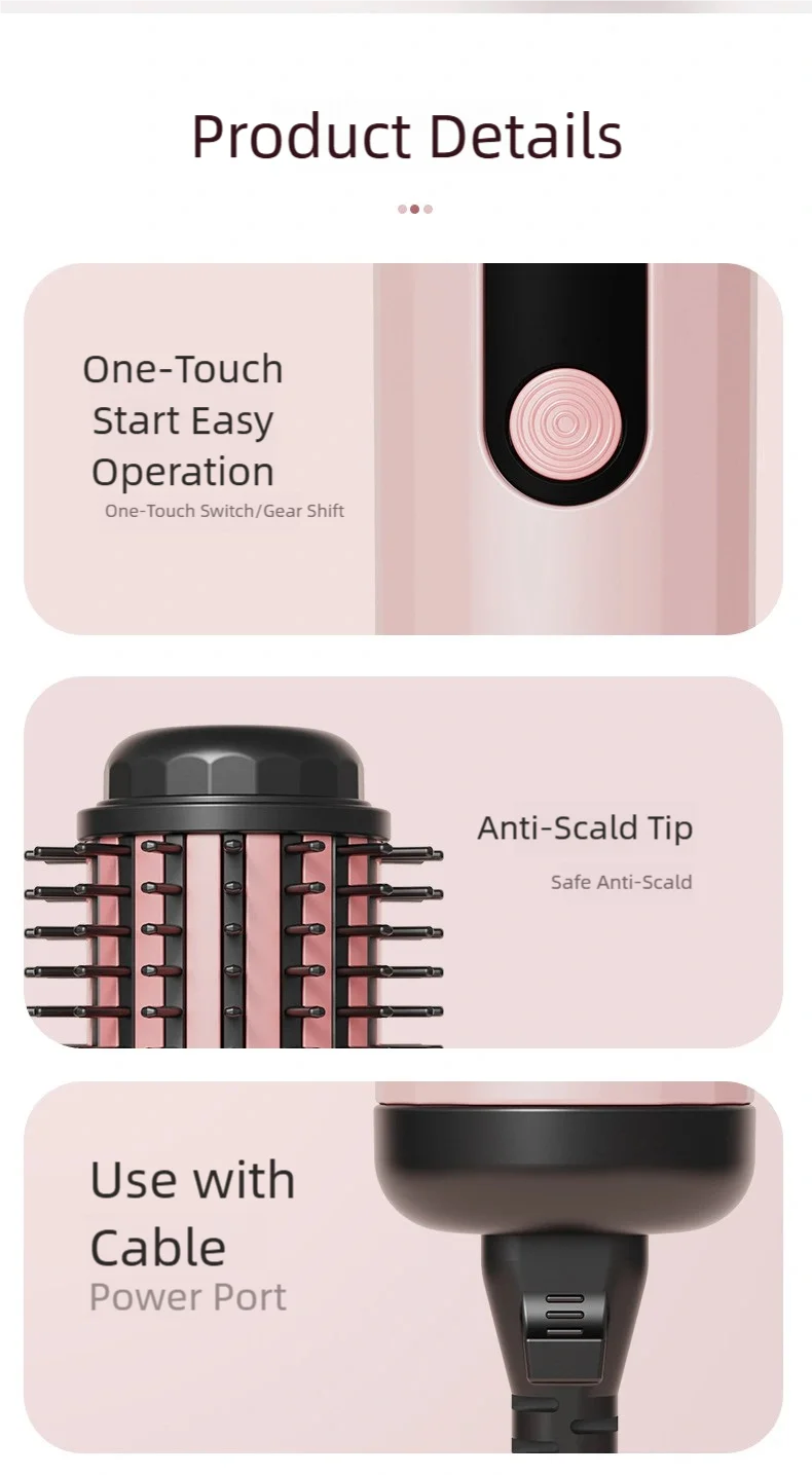 New Automatic Volumizing Hot Air Brush Professional Styling Tool Multifunctional Heated Curling and Straightening Comb