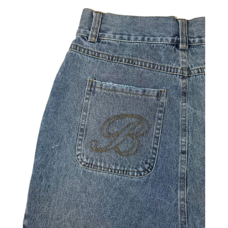 Y2k Vintage Harajuku Denim Shorts Women Washed Letter Embroidery Tassels American Retro Jeans Man Baggy Hip Hop Jorts